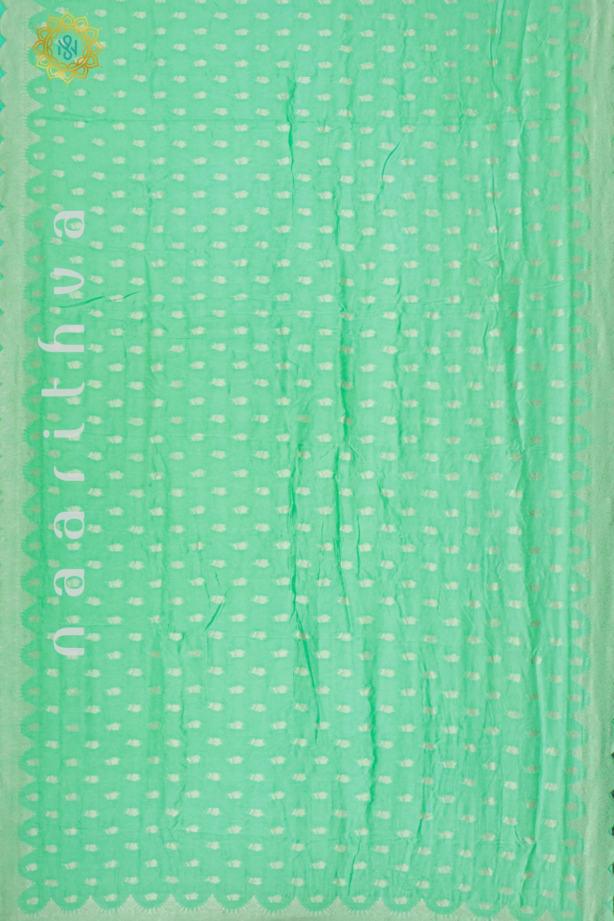 AQUA GREEN WITH TEAL BLUE - DOLA SILK