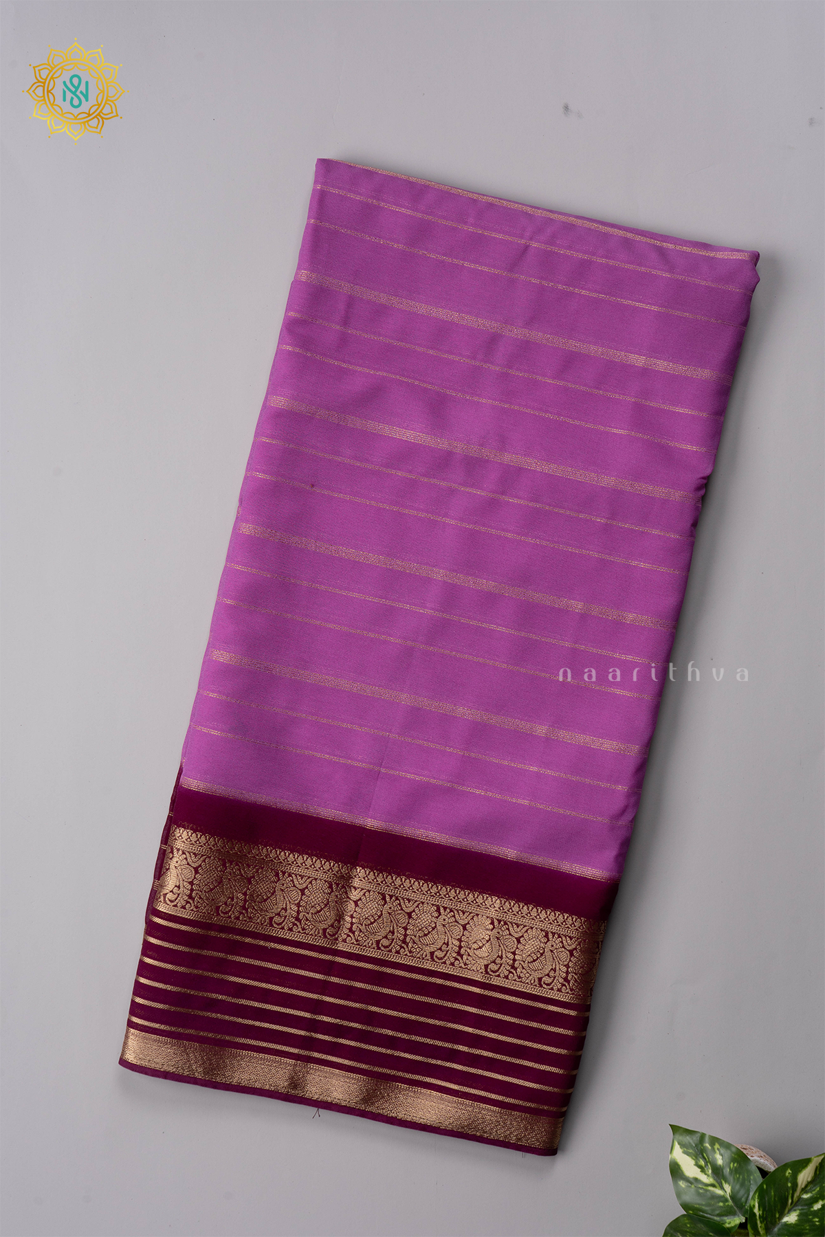 LAVENDER WITH DEEP WINE - SEMI GEORGETTE
