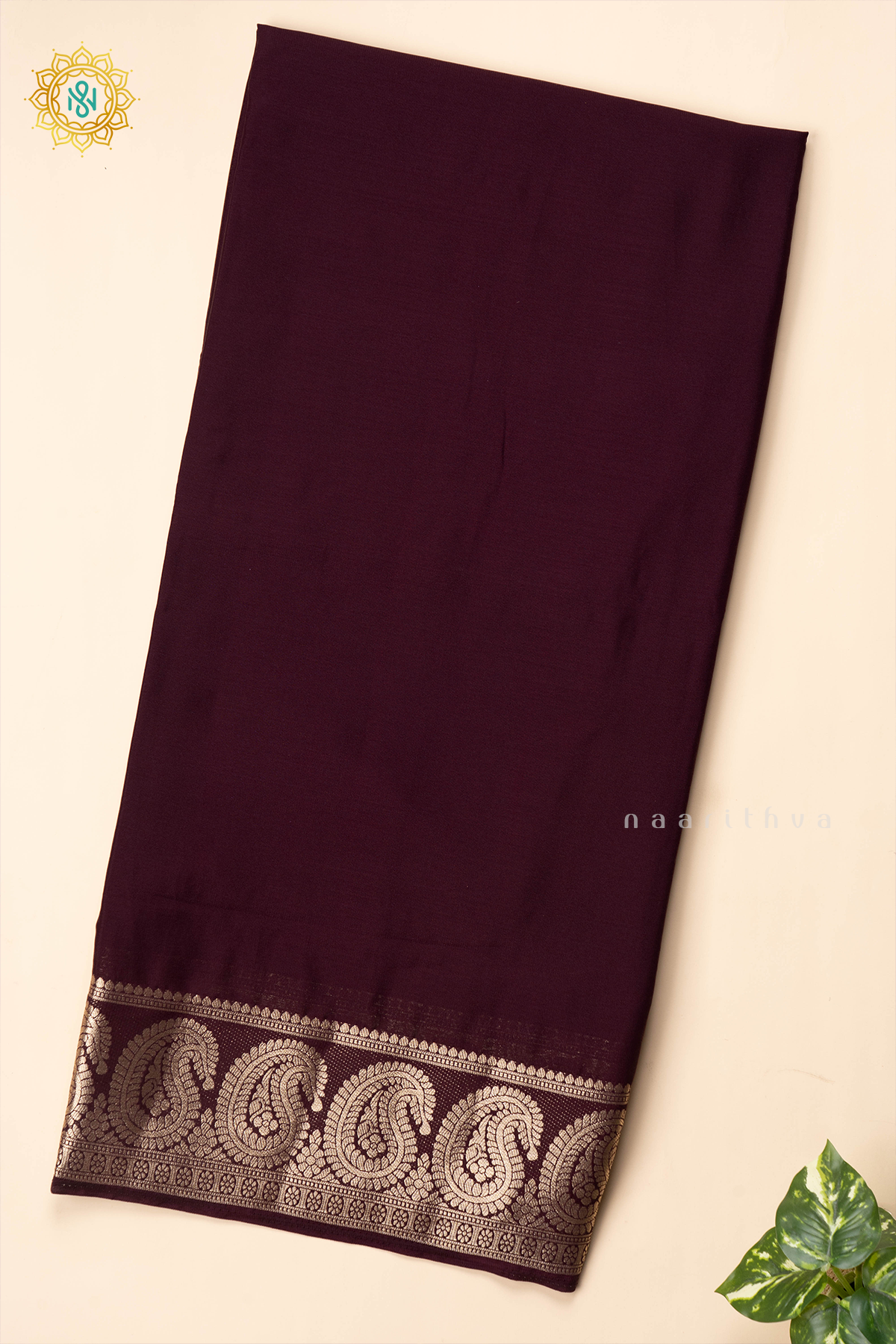 BROWN - SEMI MYSORE CREPE SILK