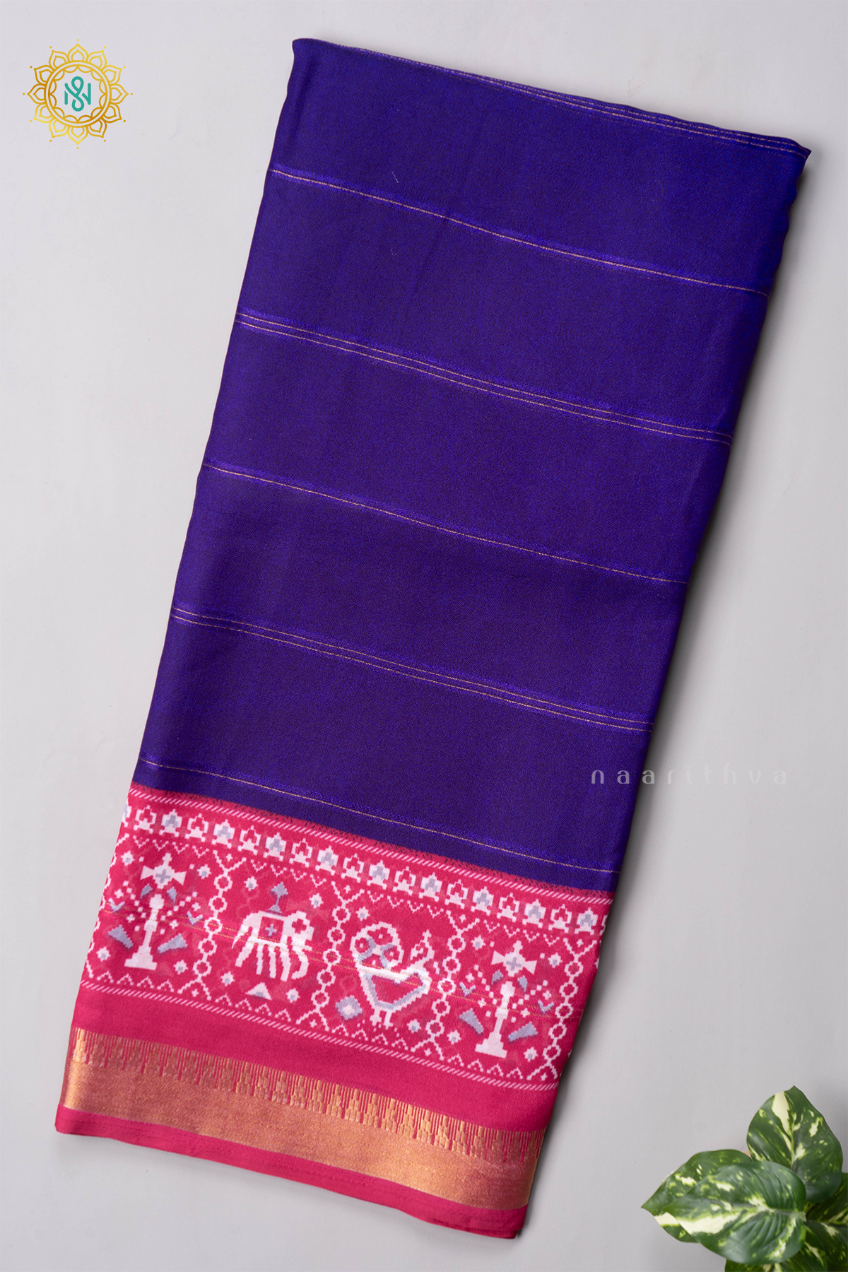 PURPLE WITH PINK - SEMI GEORGETTE