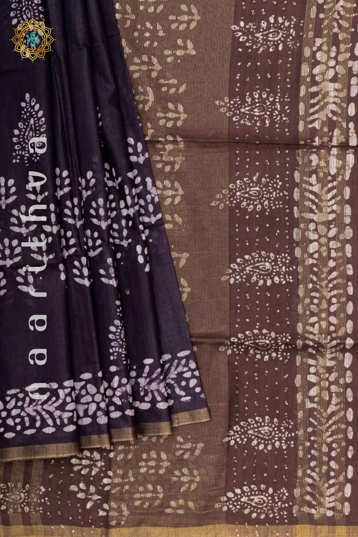 PURPLE WITH BROWN - SLUB COTTON