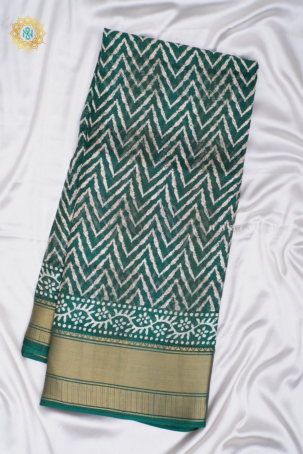 BOTTLE GREEN - JUTE COTTON