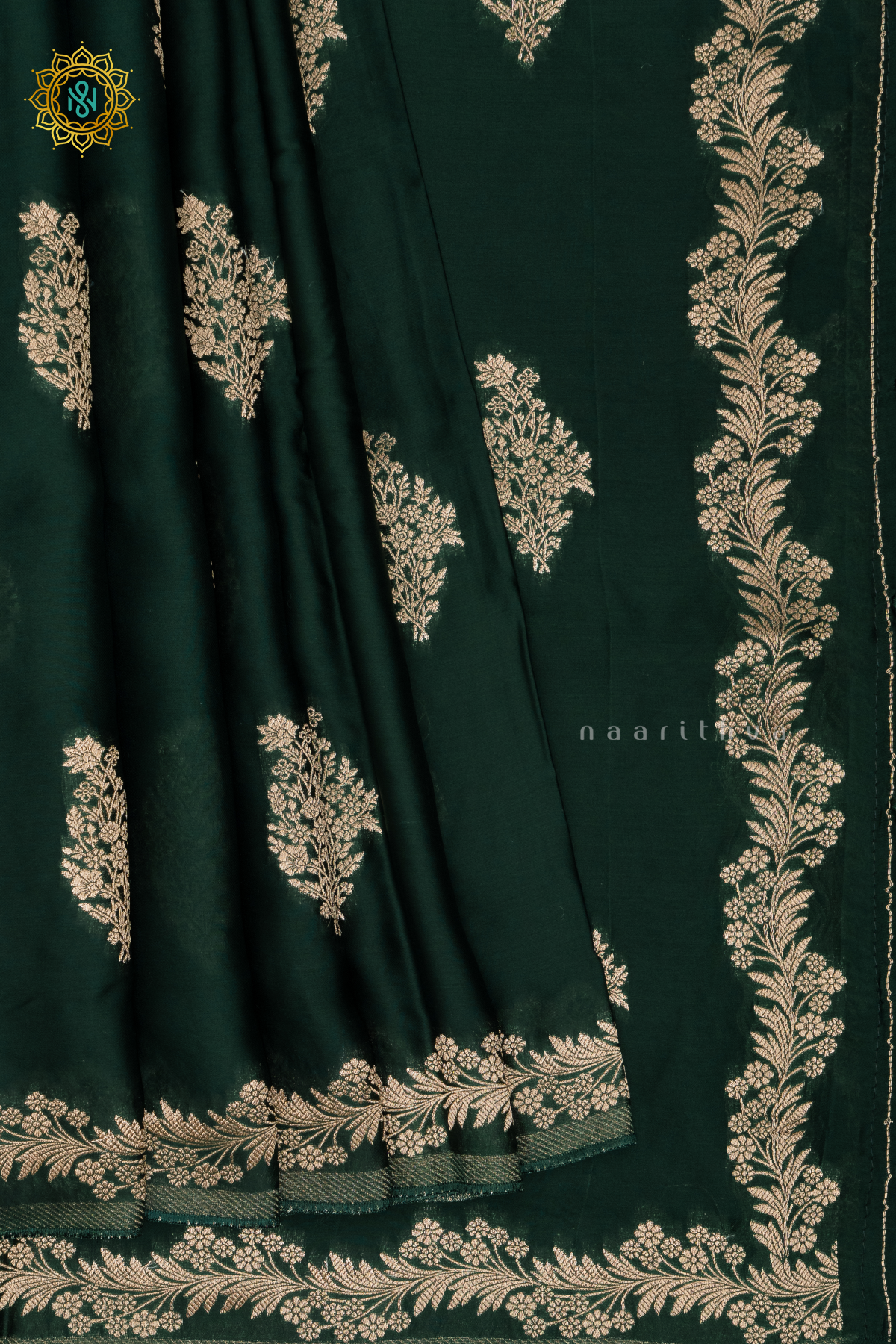 BOTTLE GREEN - SATIN ORGANZA
