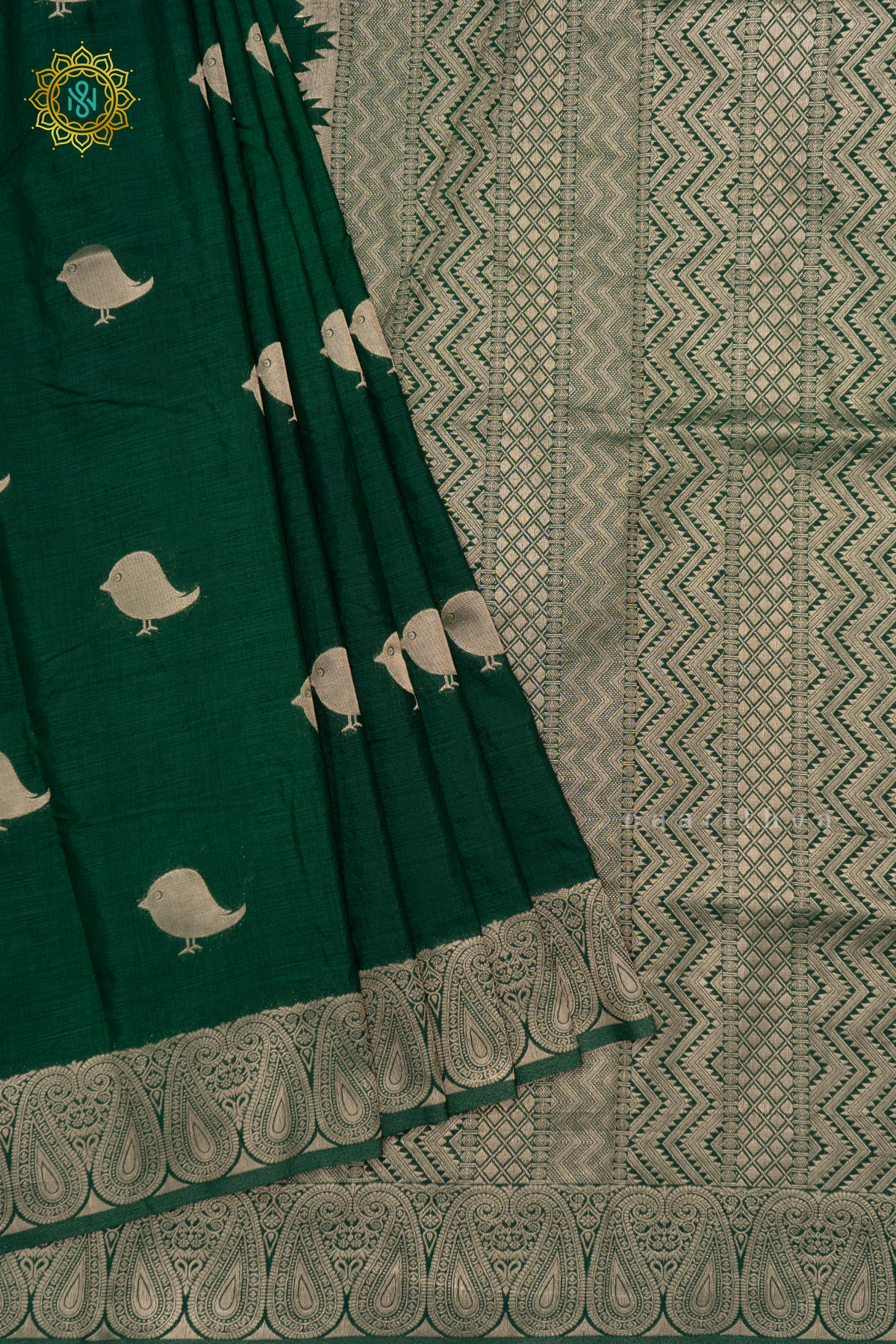 GREEN - CHANDERI SILK COTTON