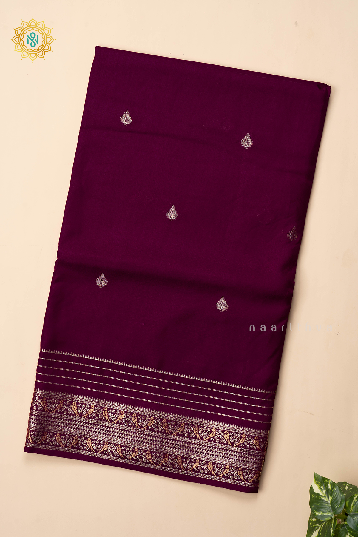WINE WITH BOTTLE GREEN - SEMI CREPE SILK