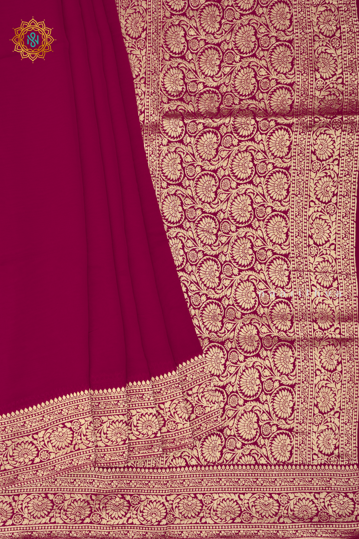 PINK WITH PURPLE - SEMI GEORGETTE