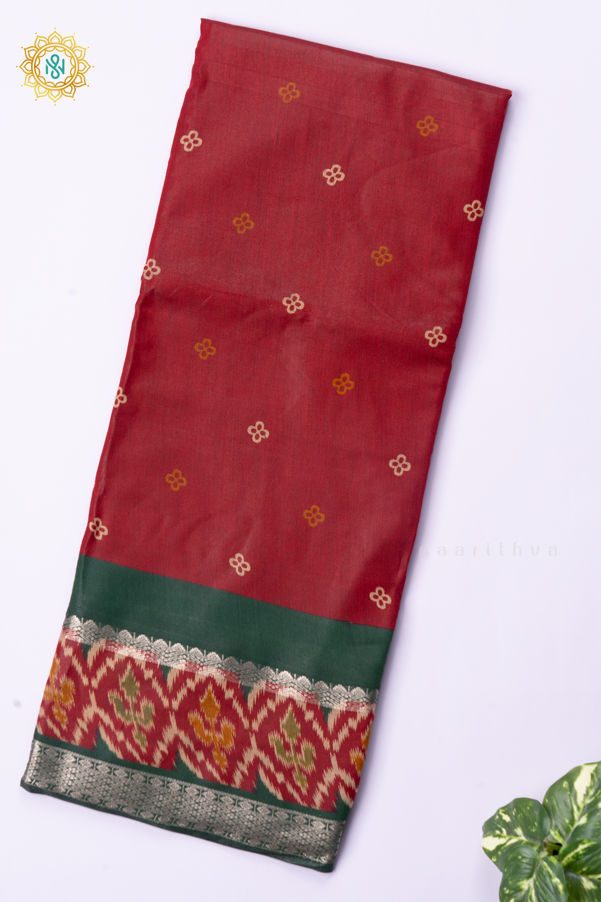 MAROON WITH GREEN - SOFT COTTON