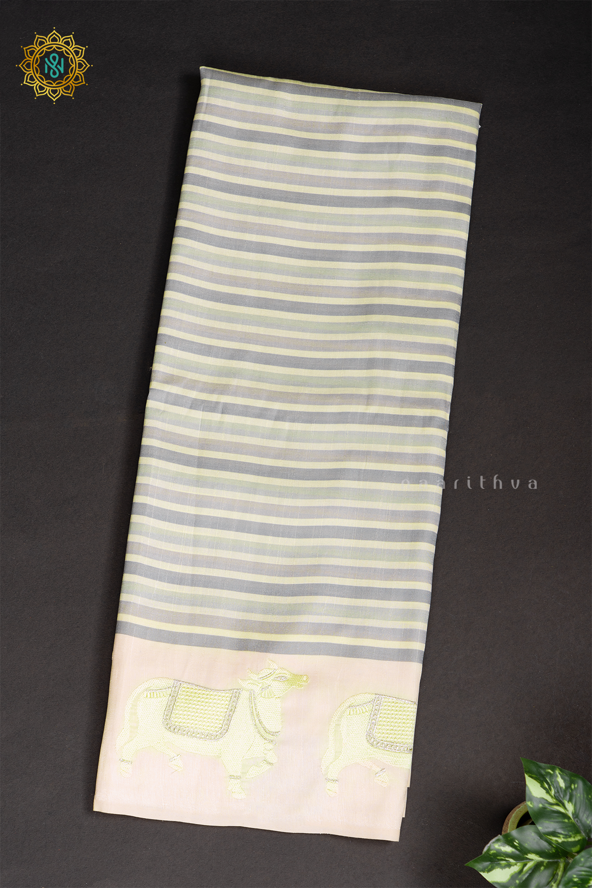 LIGHT GREEN WITH WHITE - MOONGA TUSSAR