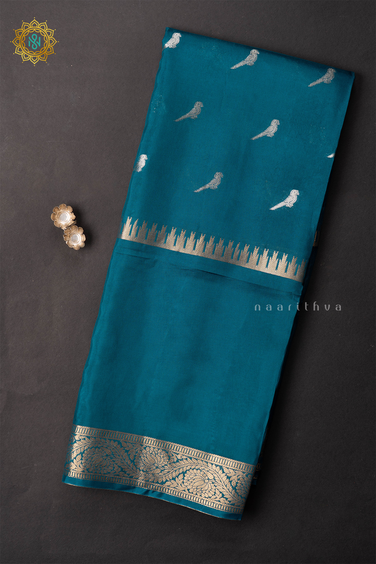 PEACOCK BLUE - SEMI CREPE SILK