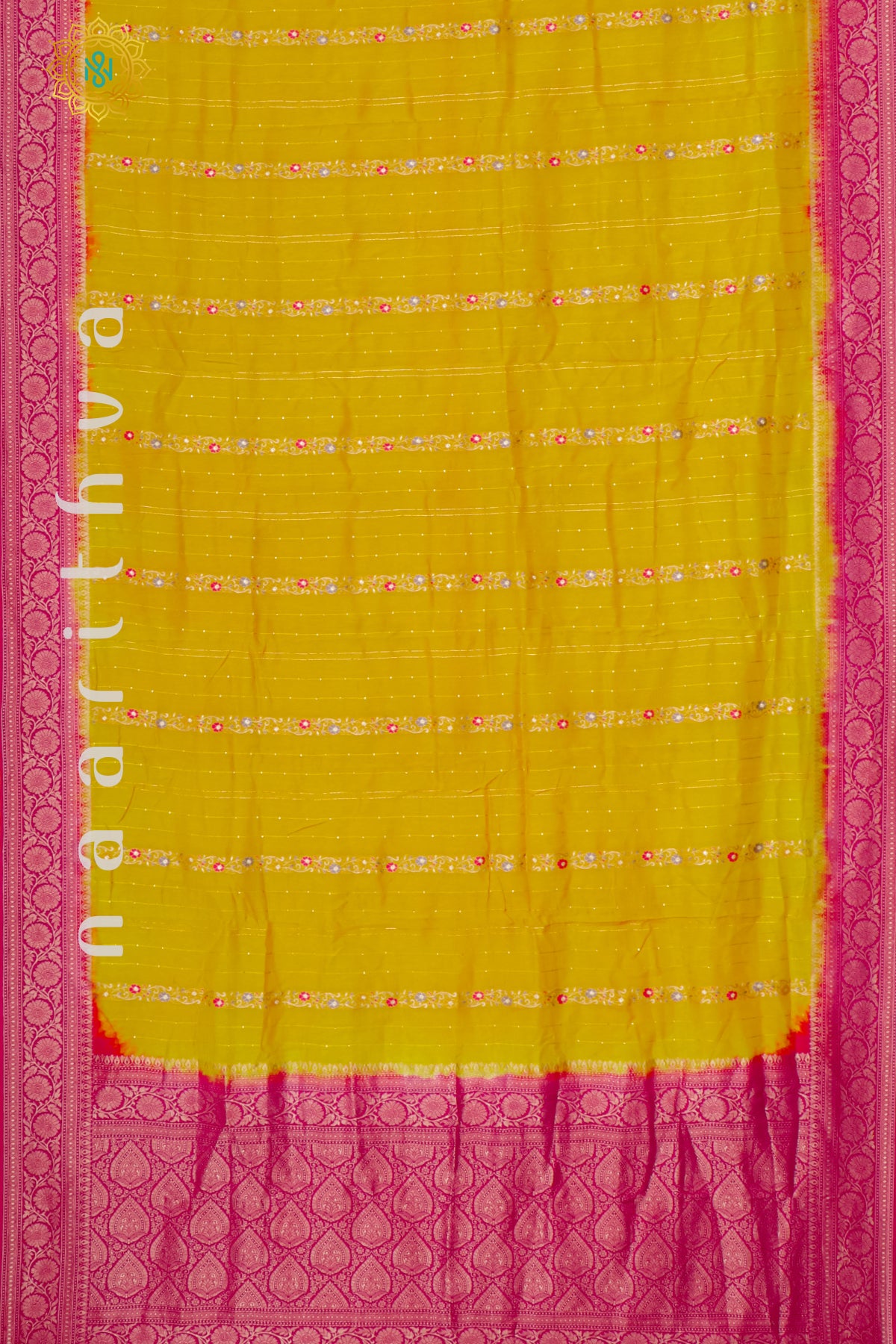 YELLOW WITH PINK - DOLA SILK