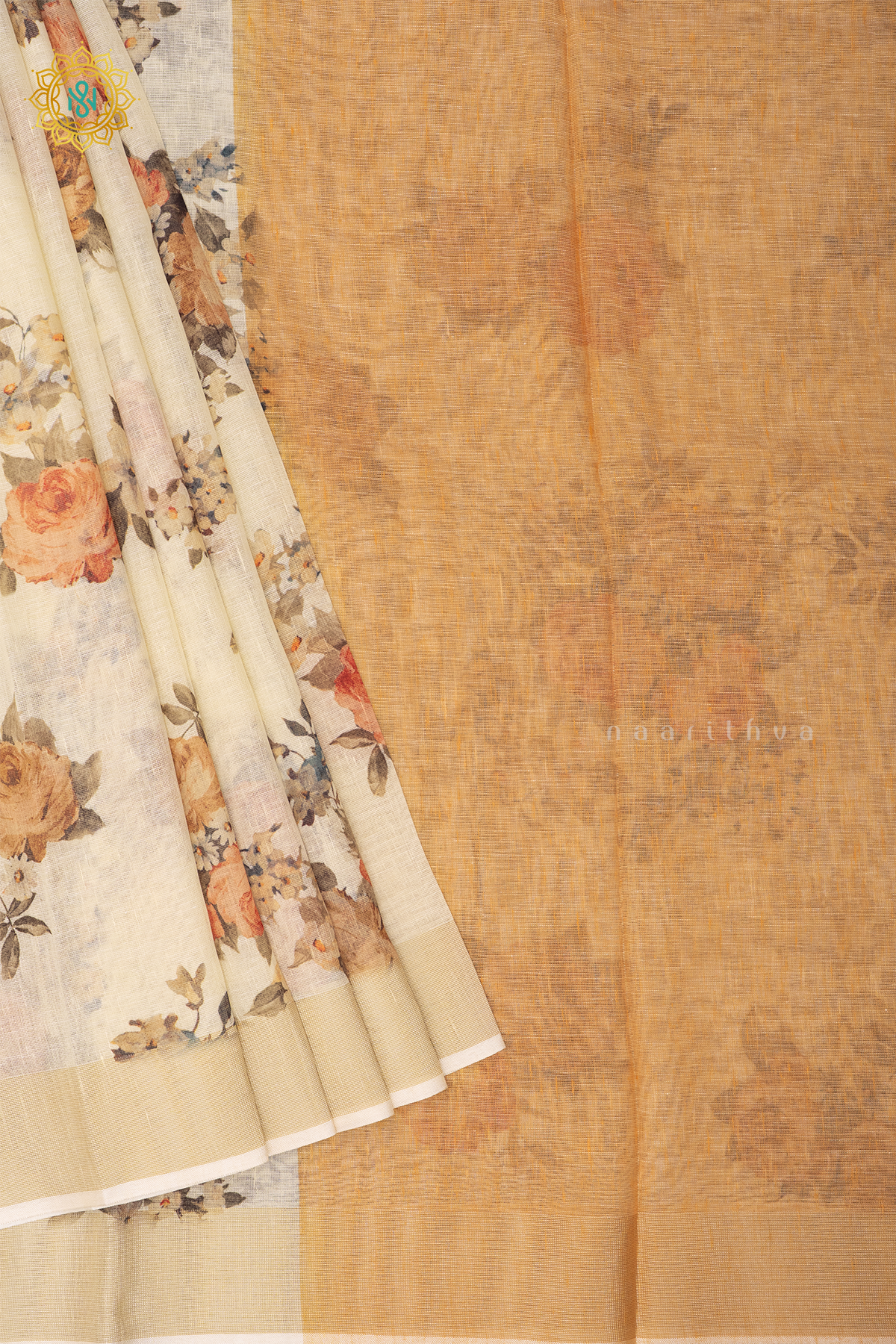 OFF WHITE WITH MUSTARD - LINEN BY COTTON