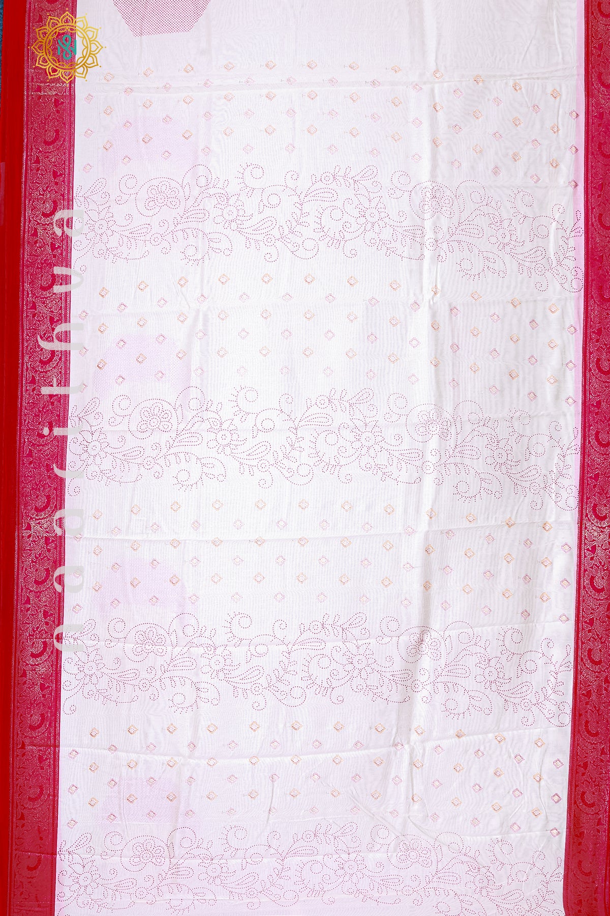 OFF WHITE WITH RED - POLY COTTON