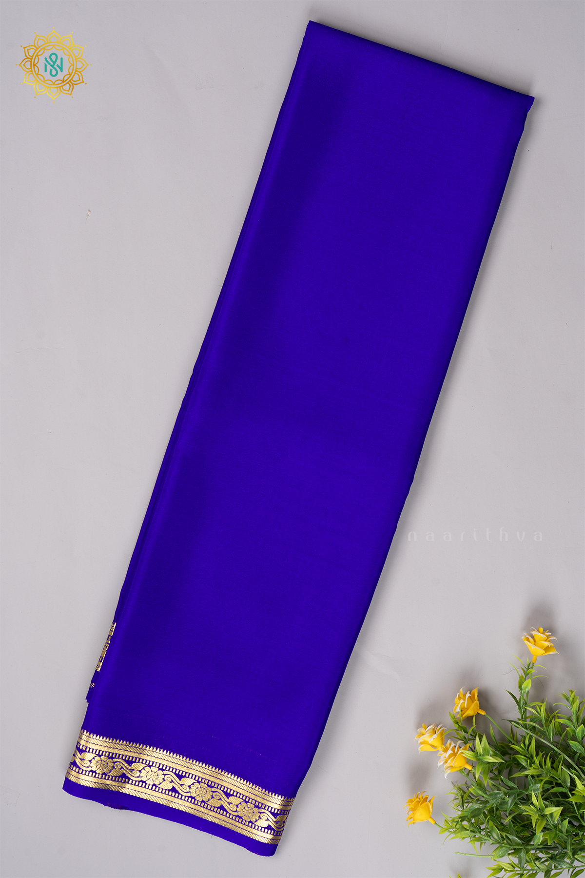 ROYAL BLUE - PURE MYSORE CREPE SILK