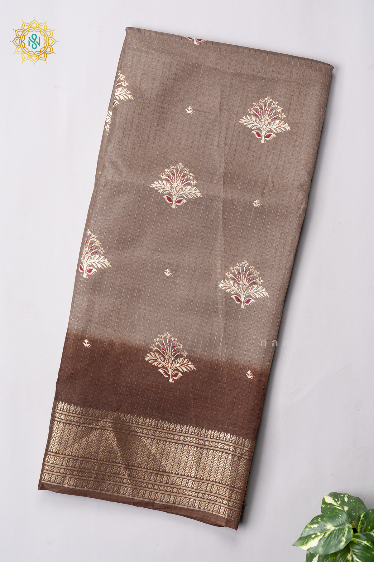 GREY WITH BROWN - DOLA SILK