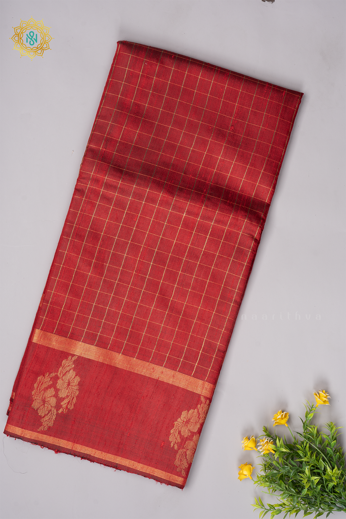 RED - PURE TUSSAR SILK