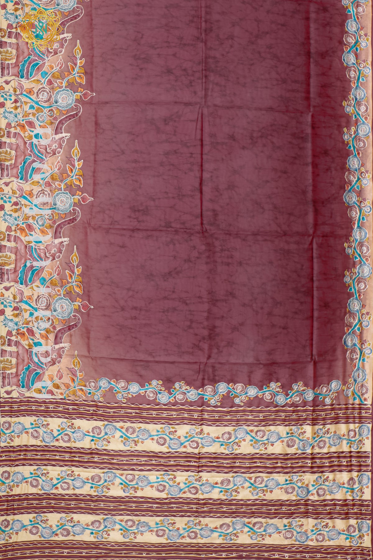MAROON - SEMI TUSSAR SILK