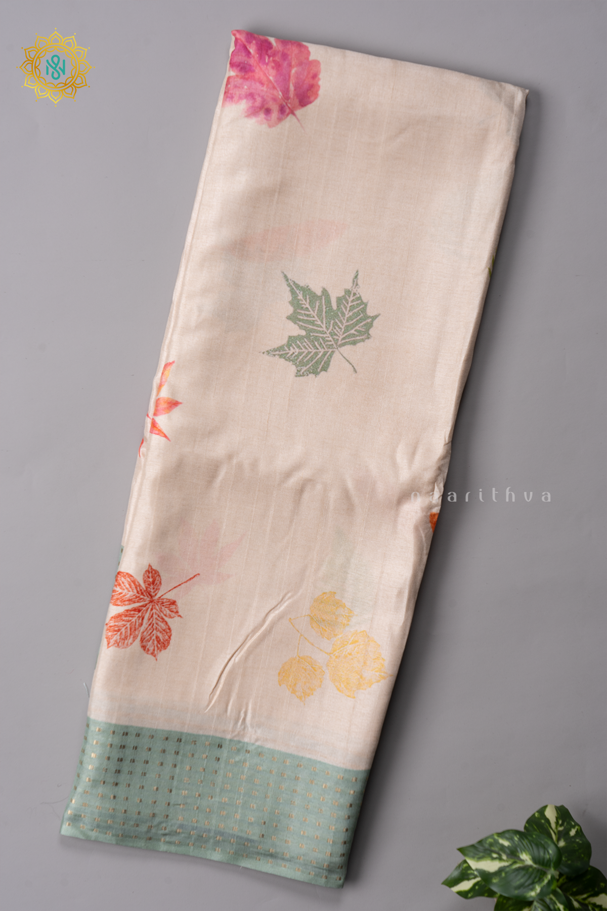 OFF WHITE WITH PISTA GREEN - KOTHA TUSSAR