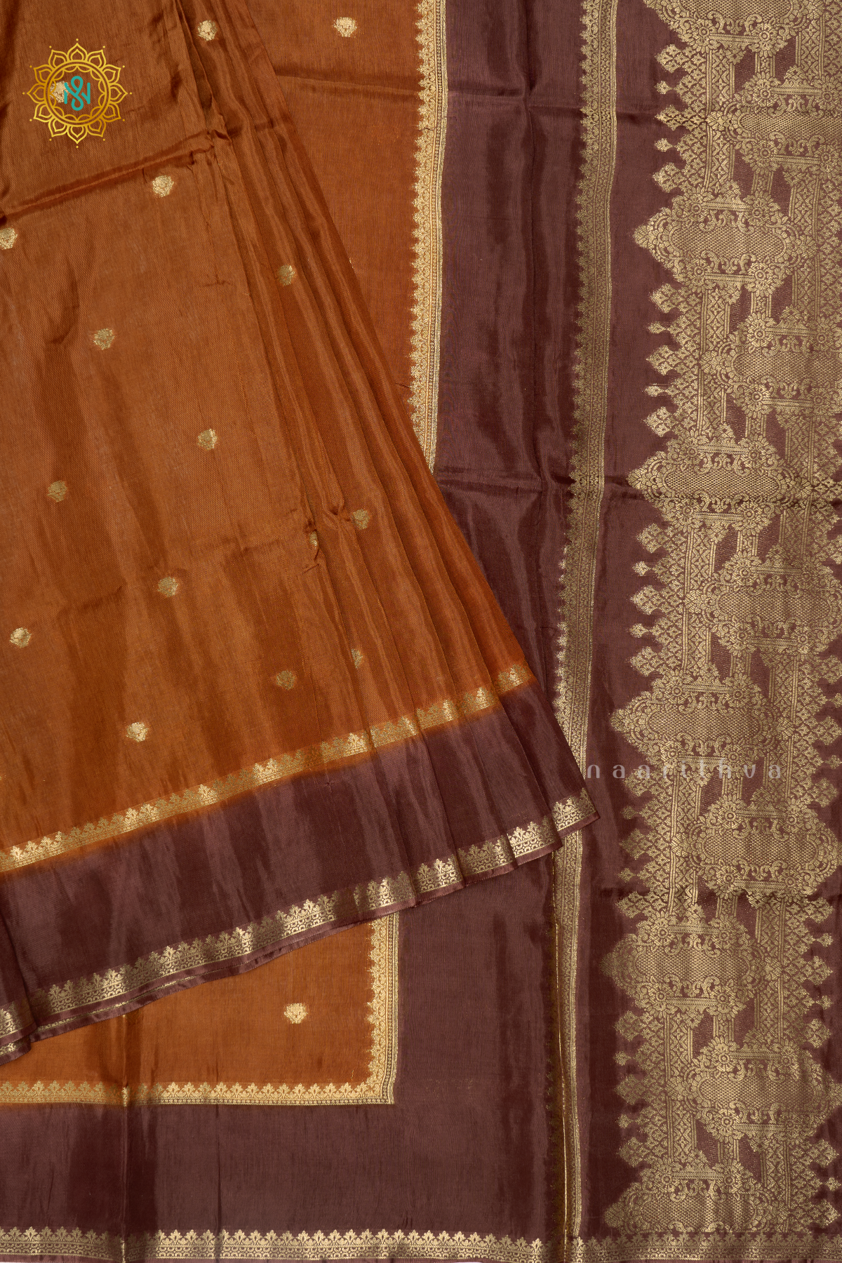 RUST BROWN WITH DARK BROWN - DOLA SILK