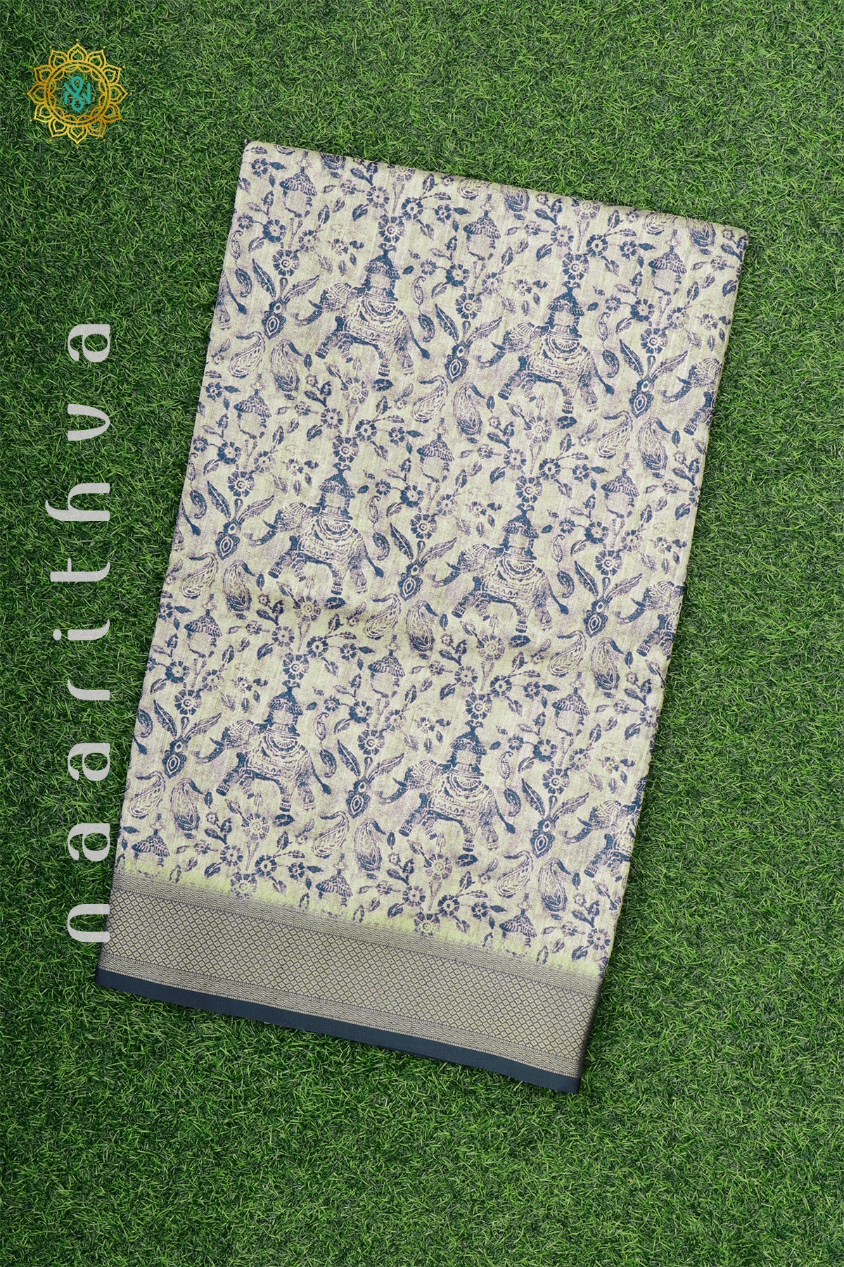 OFF WHITE WITH BLUE - KOTHA TUSSAR