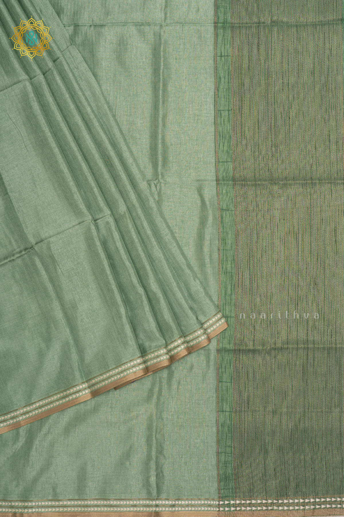 Pista Green - Semi Tussar Silk Saree Allover Plain Body with Thread Woven Border, Pallu and Blouse