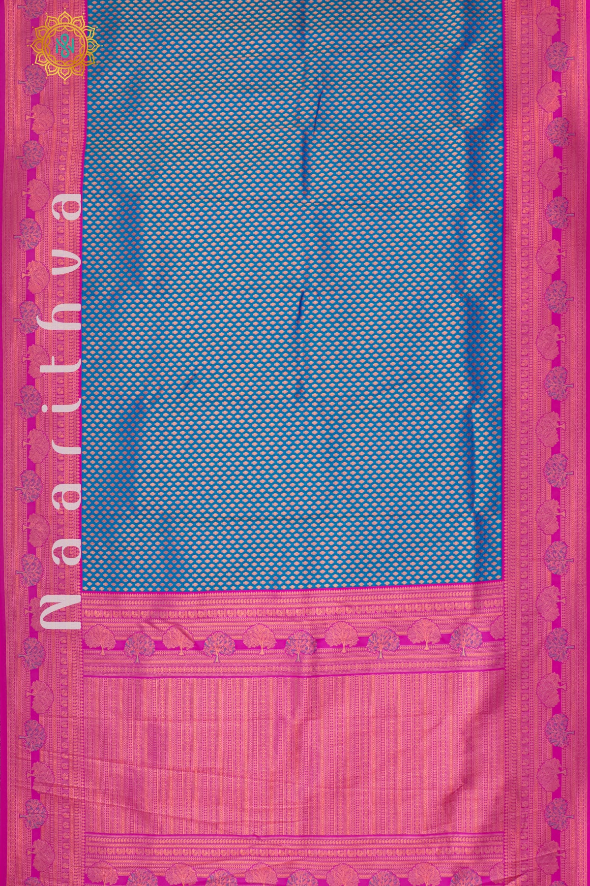 BLUE WITH PINK - SEMI KANCHI
