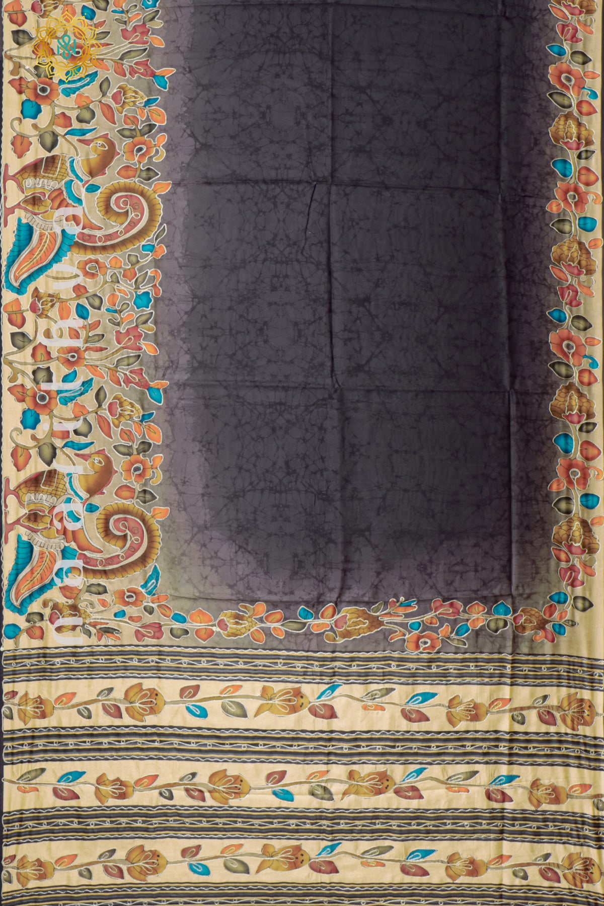 BLACK - SEMI TUSSAR SILK