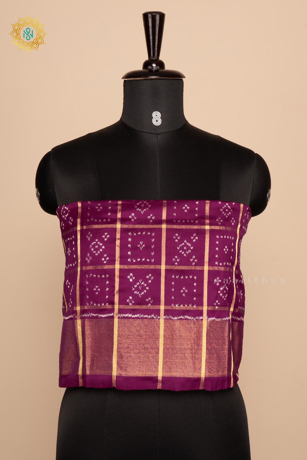 Magenta Ikkat Pure Silk Bit All-Over Ikat-Woven Body
