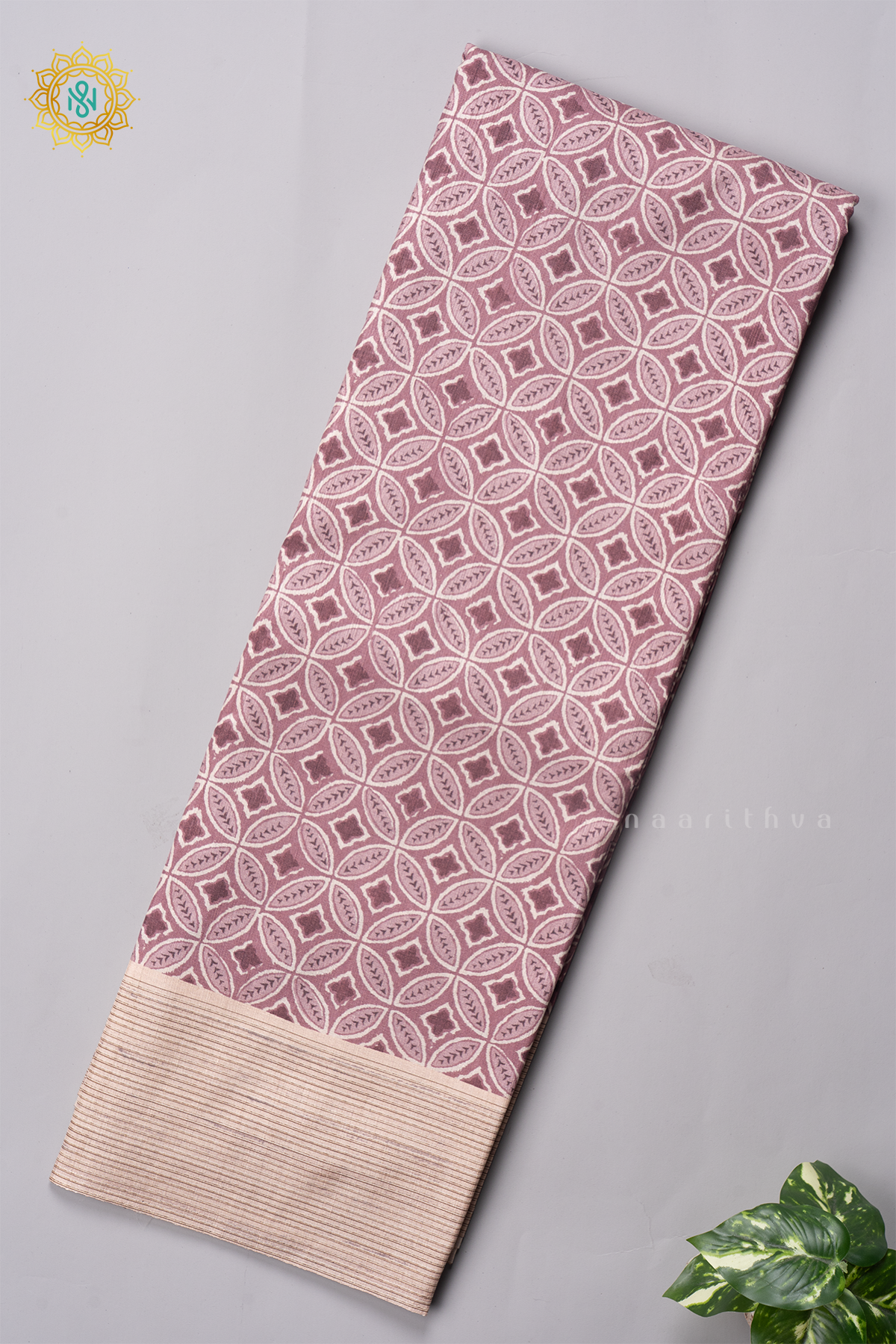 PEACH WITH OFF WHITE - SEMI TUSSAR