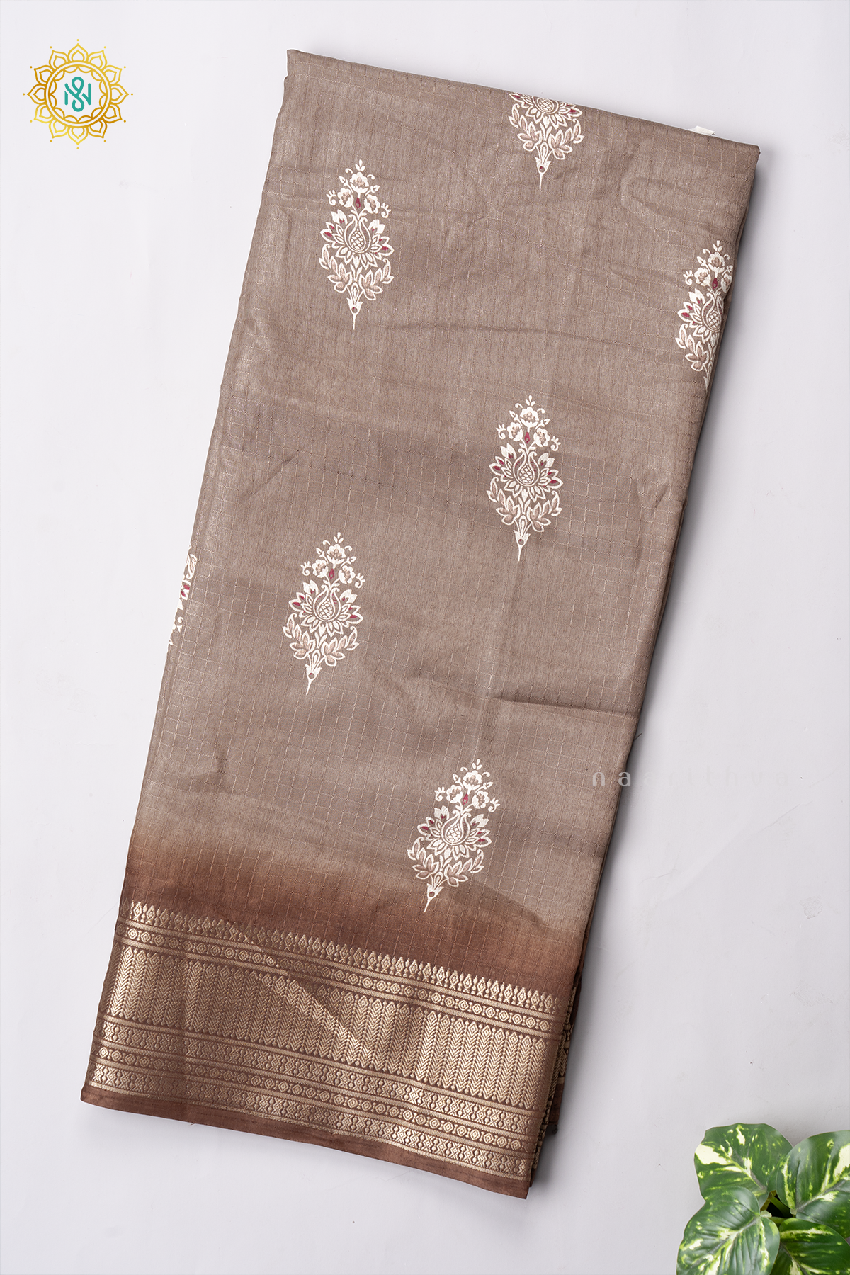 GREY WITH BROWN - DOLA SILK