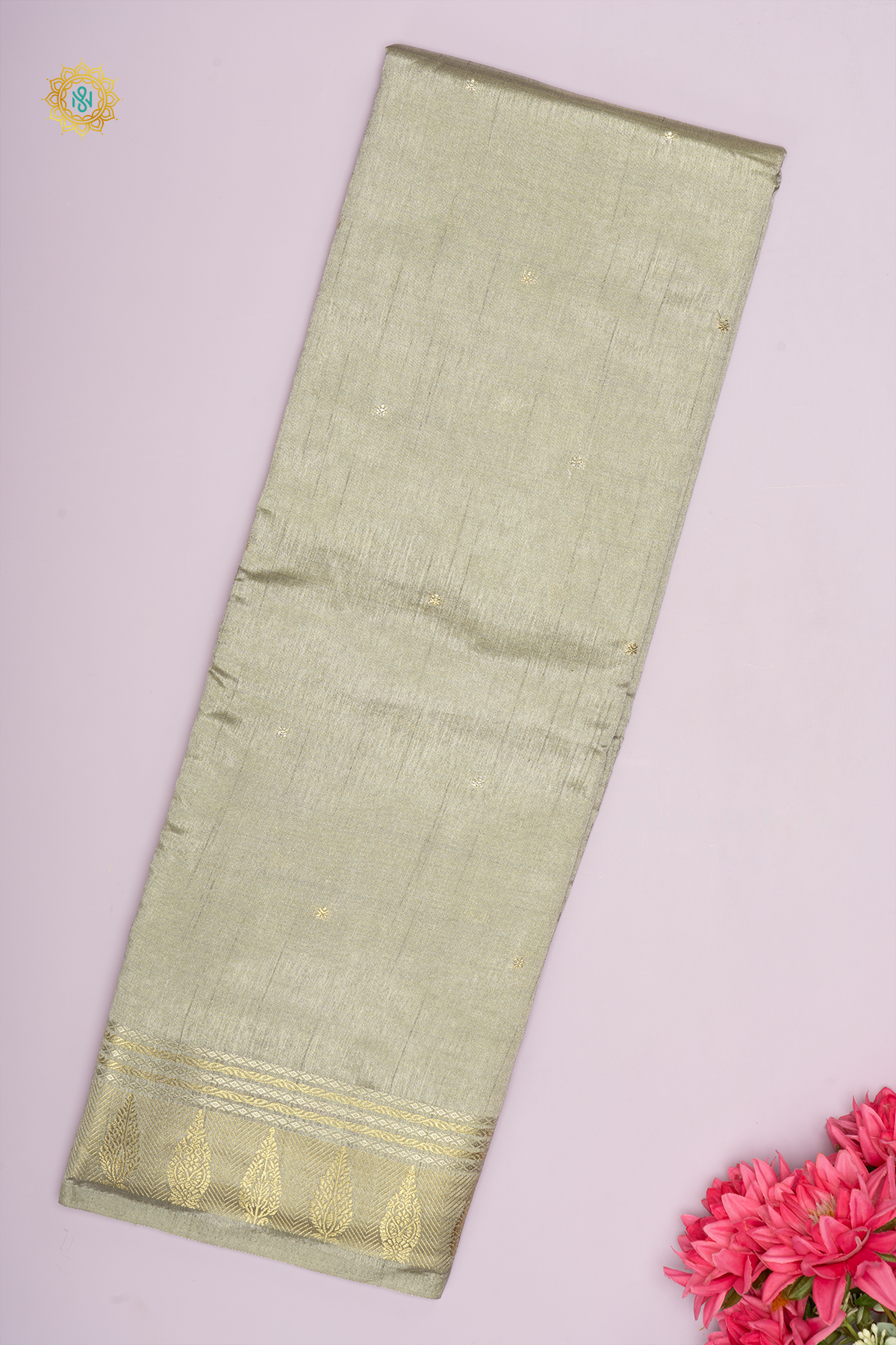 SAGE GREEN - SEMI RAW SILK