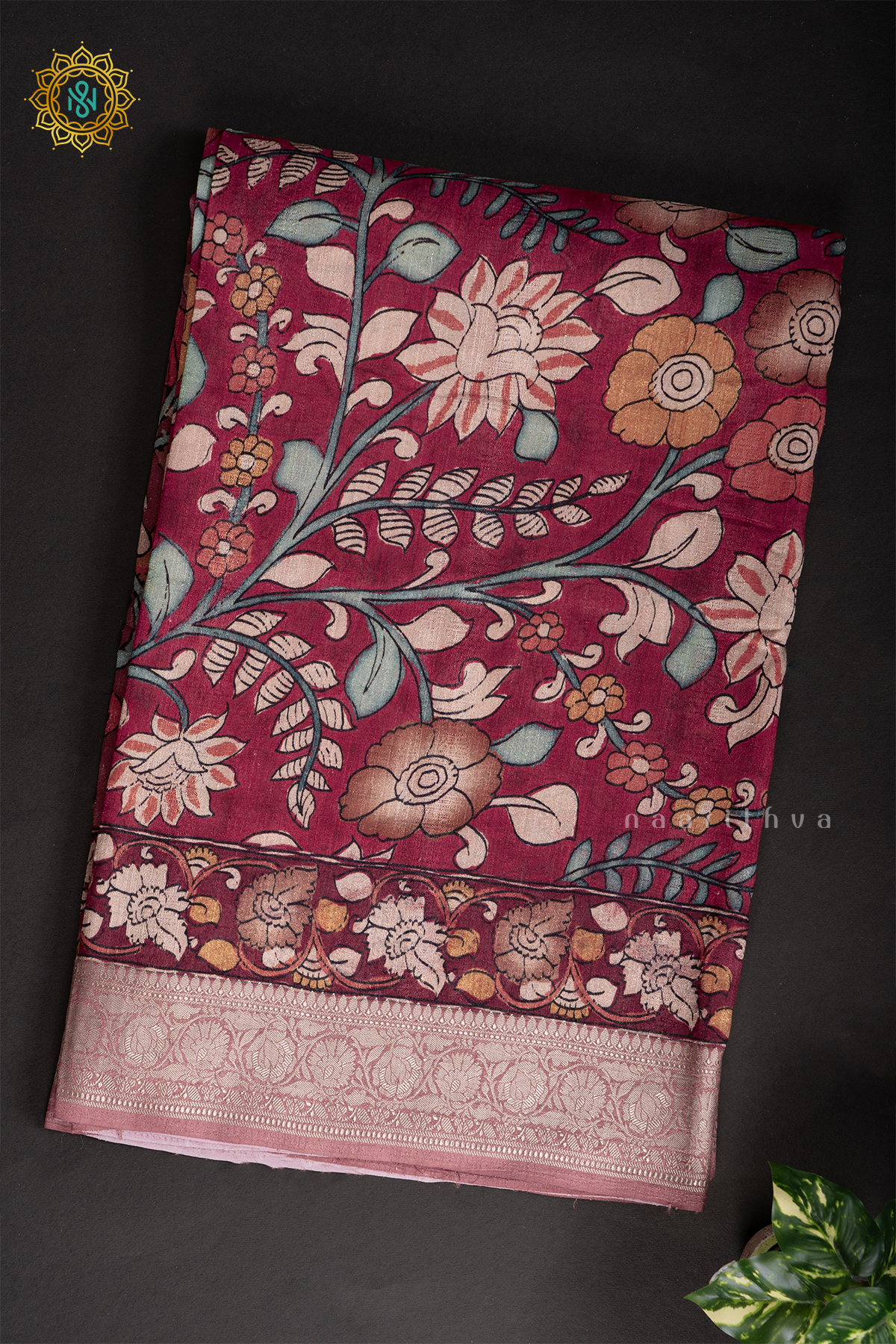 RED WITH PEACH - SOFT TUSSAR