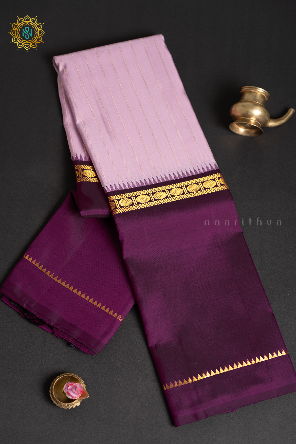 LIGHT PINK WITH MAGENTA - PURE KANJIVARAM SILK
