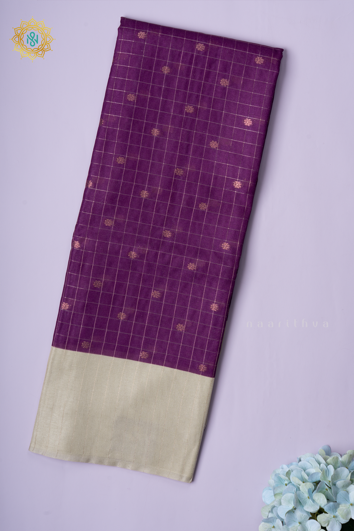 PURPLE WITh PISTA GREEN - SEMI TUSSAR