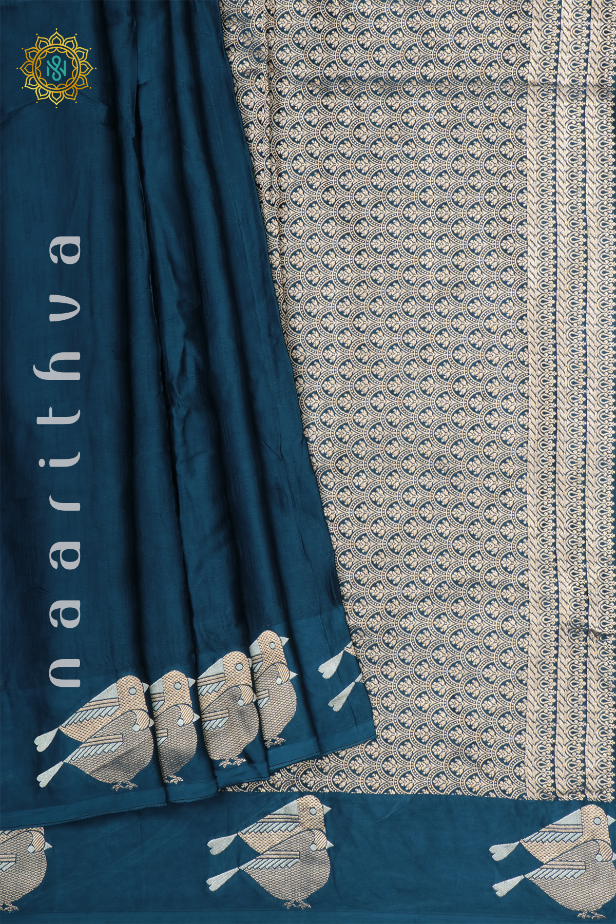 PEACOCK BLUE - SATIN BANARAS