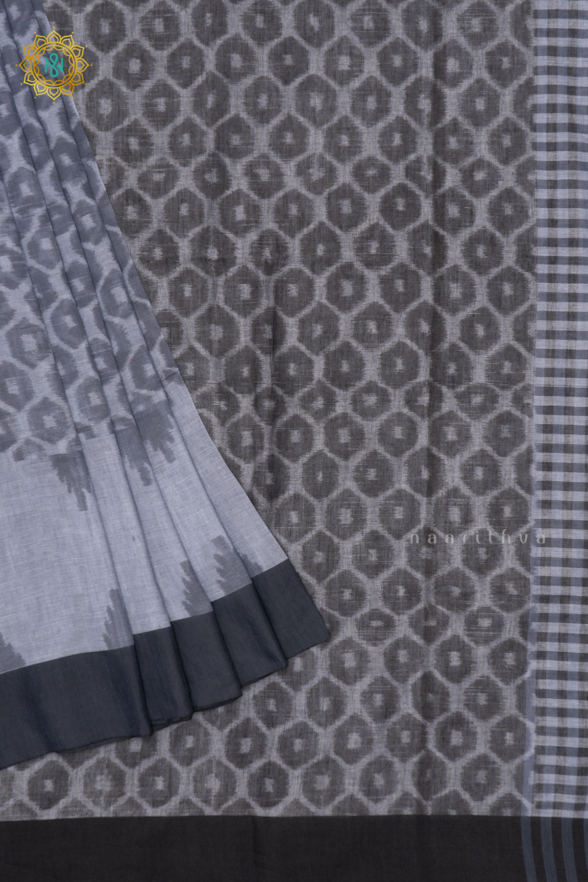 GREY WITH BLACK - MUL COTTON
