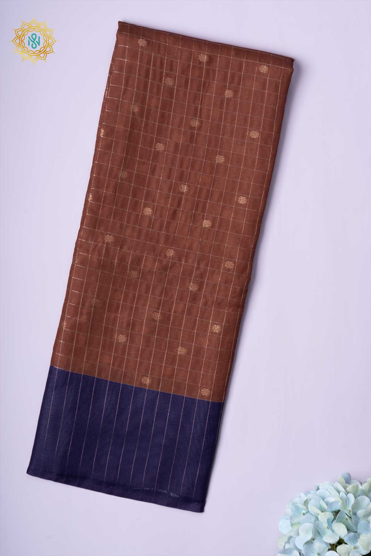 BROWN WITH BLUE - SEMI TUSSAR