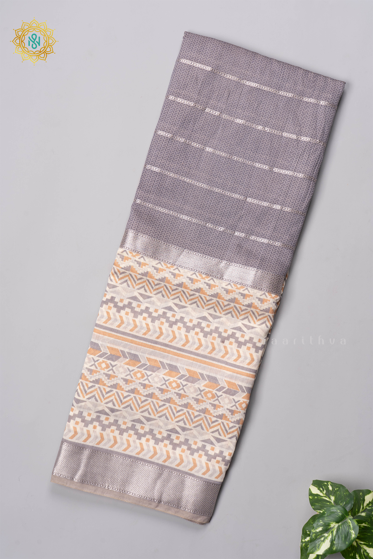 GREY WITH OFF WHITE - BUTTER CREPE