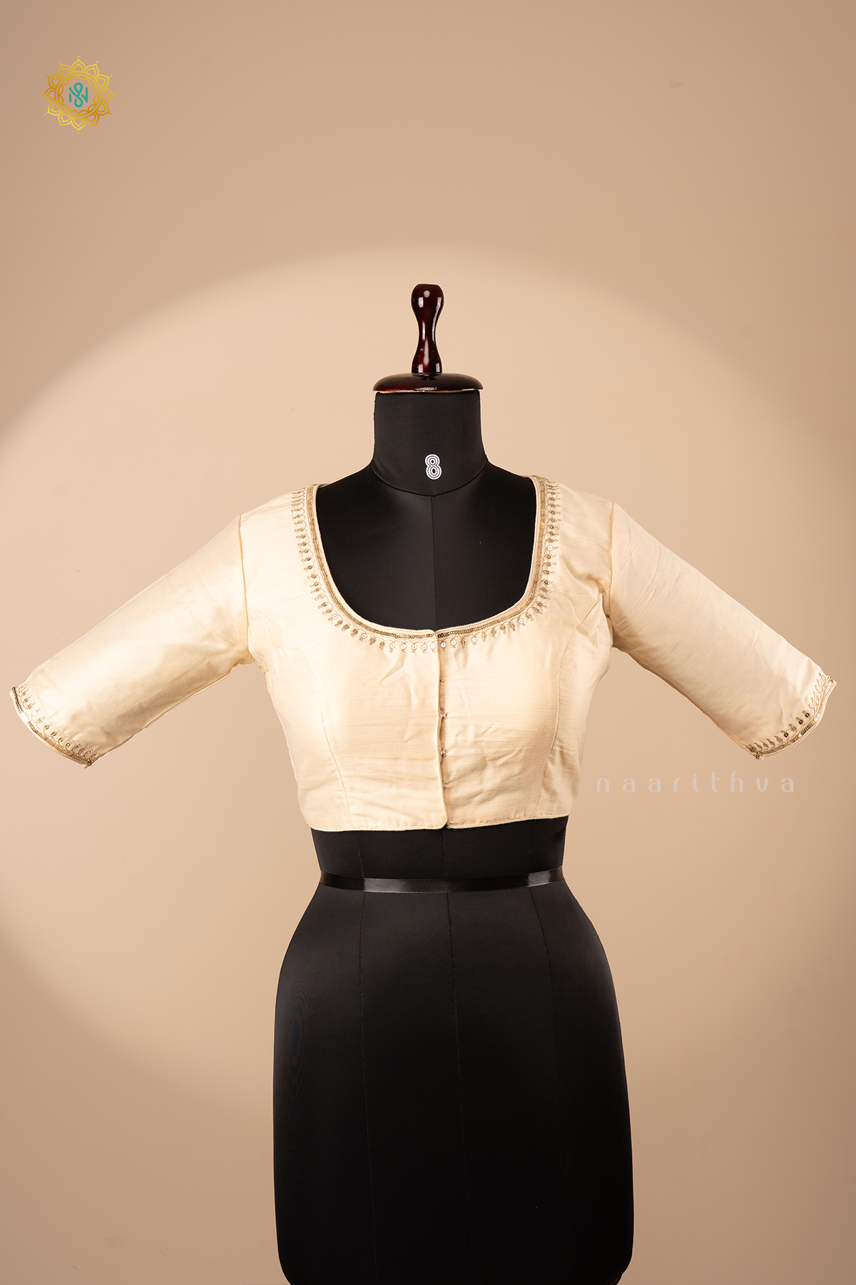 OFF WHITE - COTTON SILK READYMADE BLOUSE