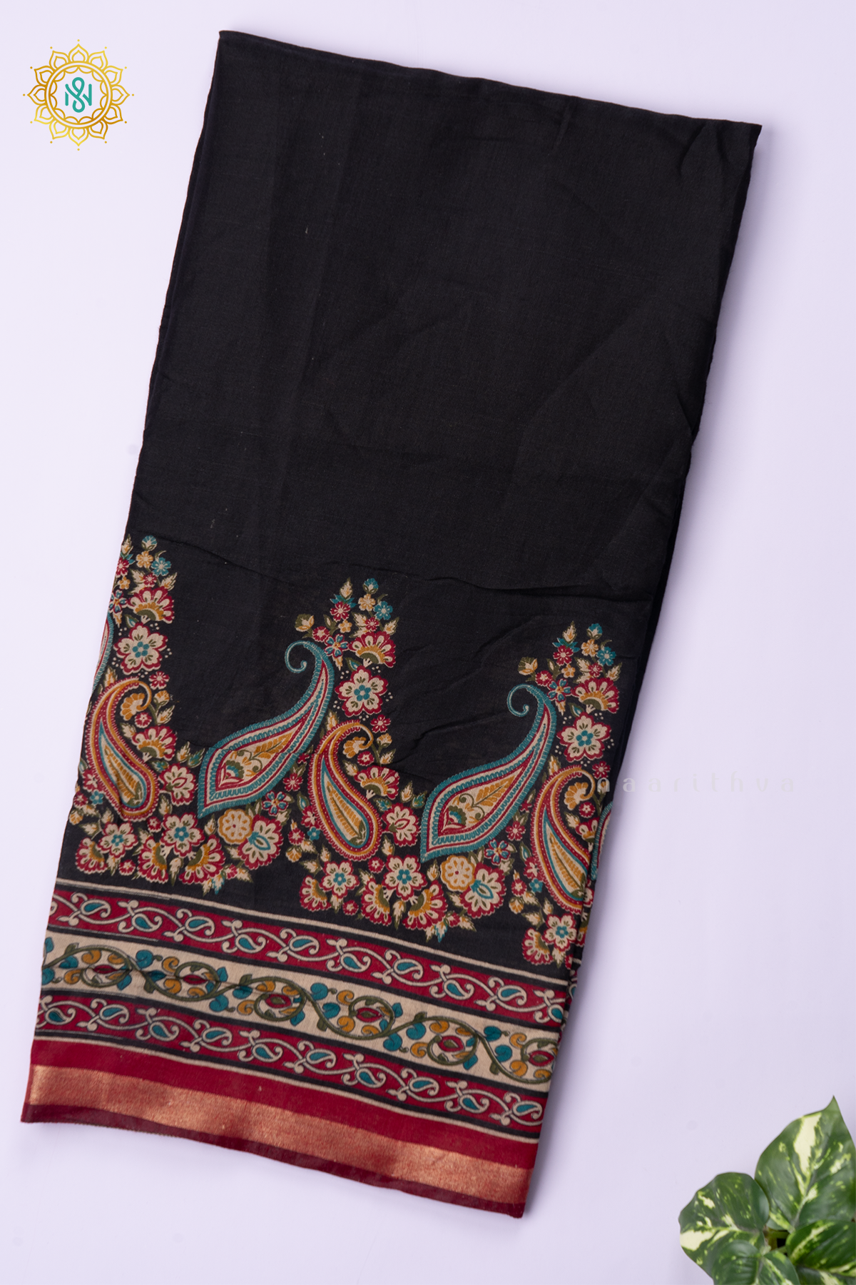 BLACK WITH MAROON - SOFT COTTON