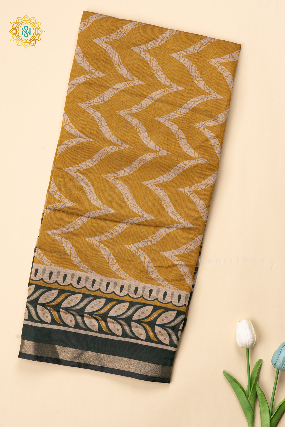 YELLOW WITH GREEN - SOFT COTTON