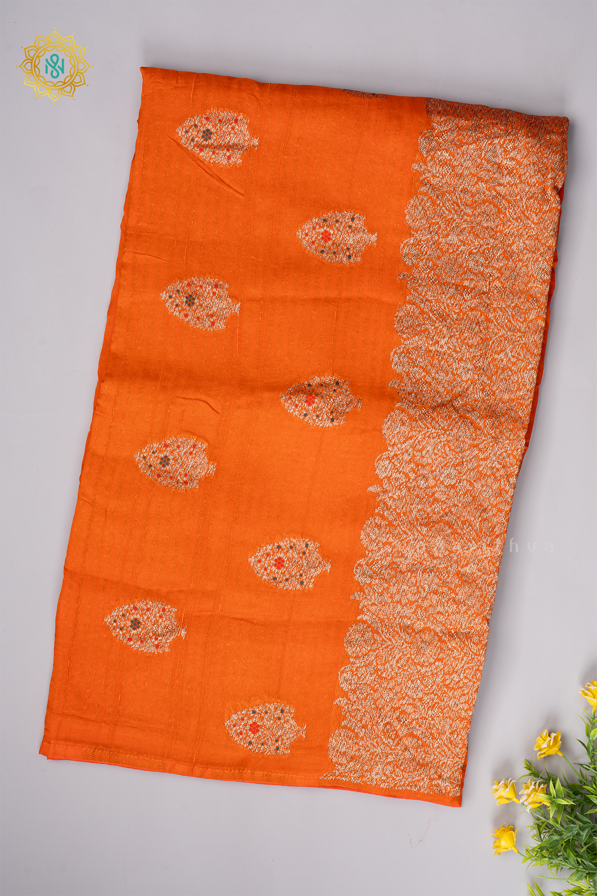ORANGE - SEMI TUSSAR SILK