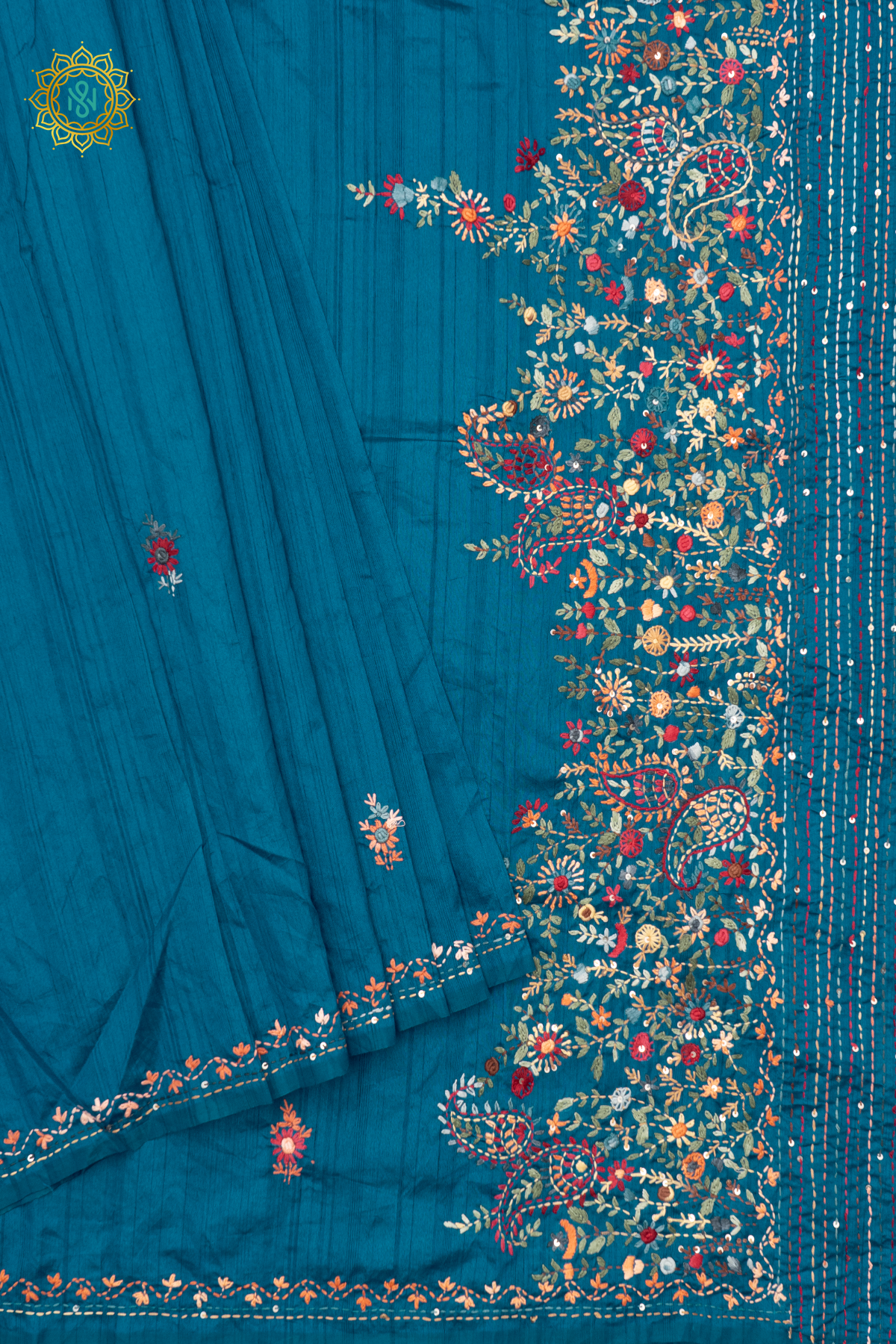 TEAL BLUE - SEMI TUSSAR SILK