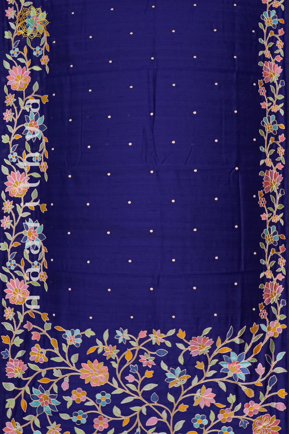 BLUE - SEMI TUSSAR SILK WITH EMBROIDERY
