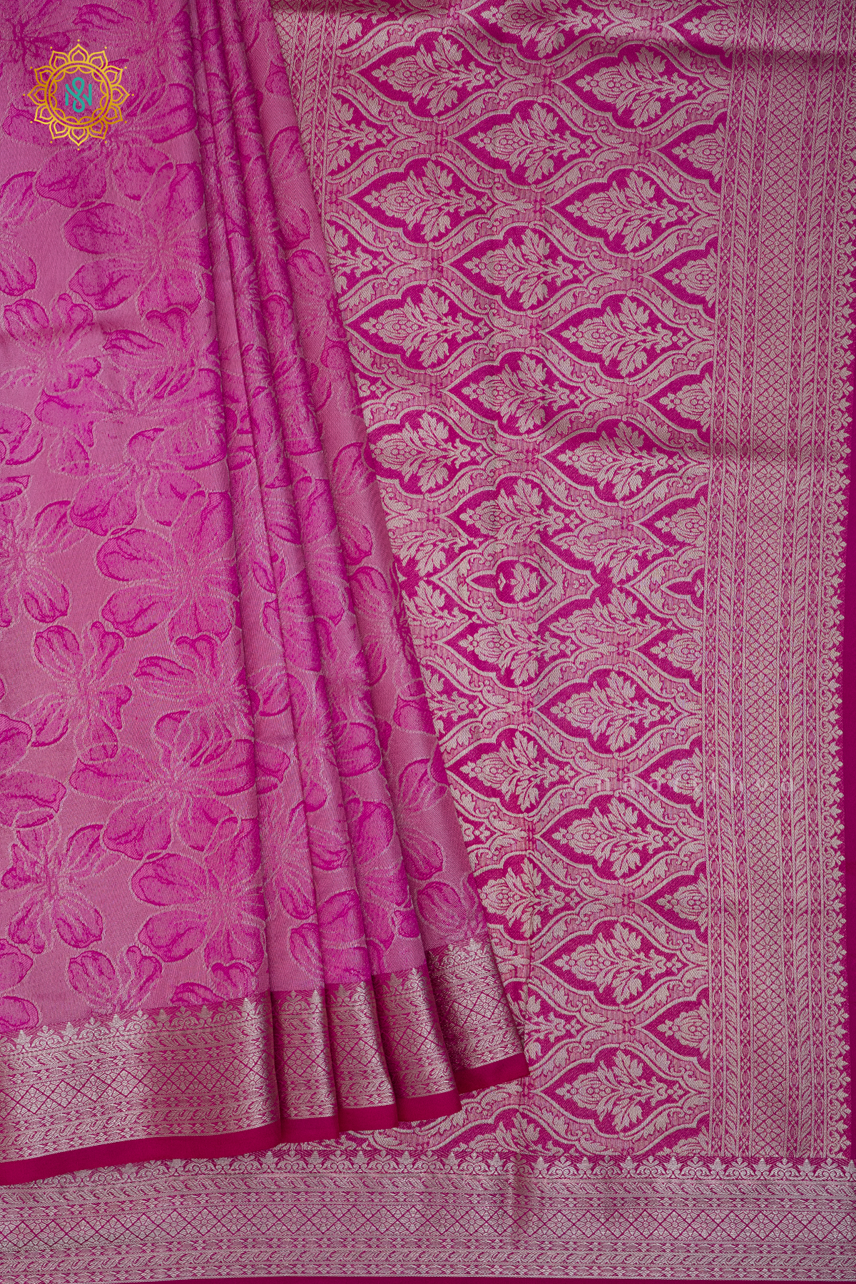 PINK WITH AQUA GREEN - SEMI TISSUE