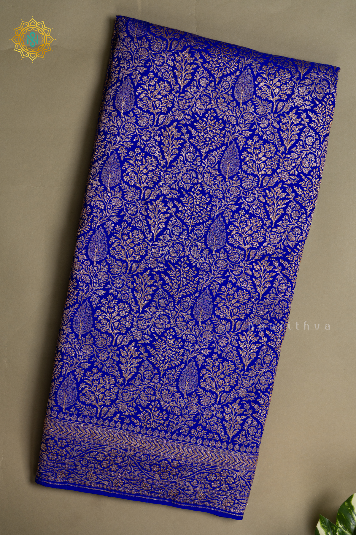 ROYAL BLUE - PURE BANARASI CREPE
