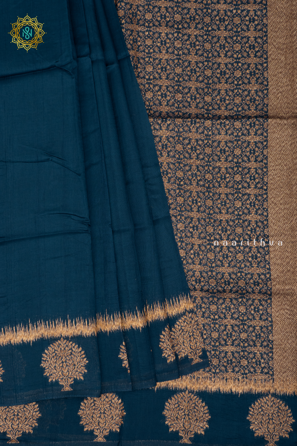 GERMAN BLUE WITH PURPLE - SEMI TUSSAR SILK