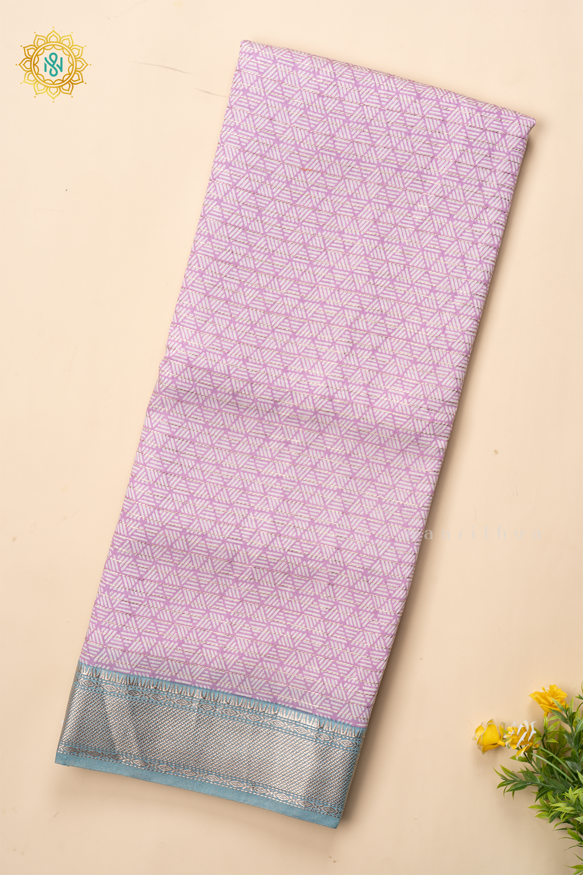 LAVENDER WITH AQUA BLUE - BUTTER CREPE