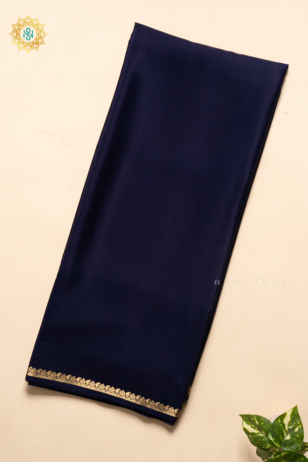 NAVY BLUE - PURE MYSORE CREPE SILK