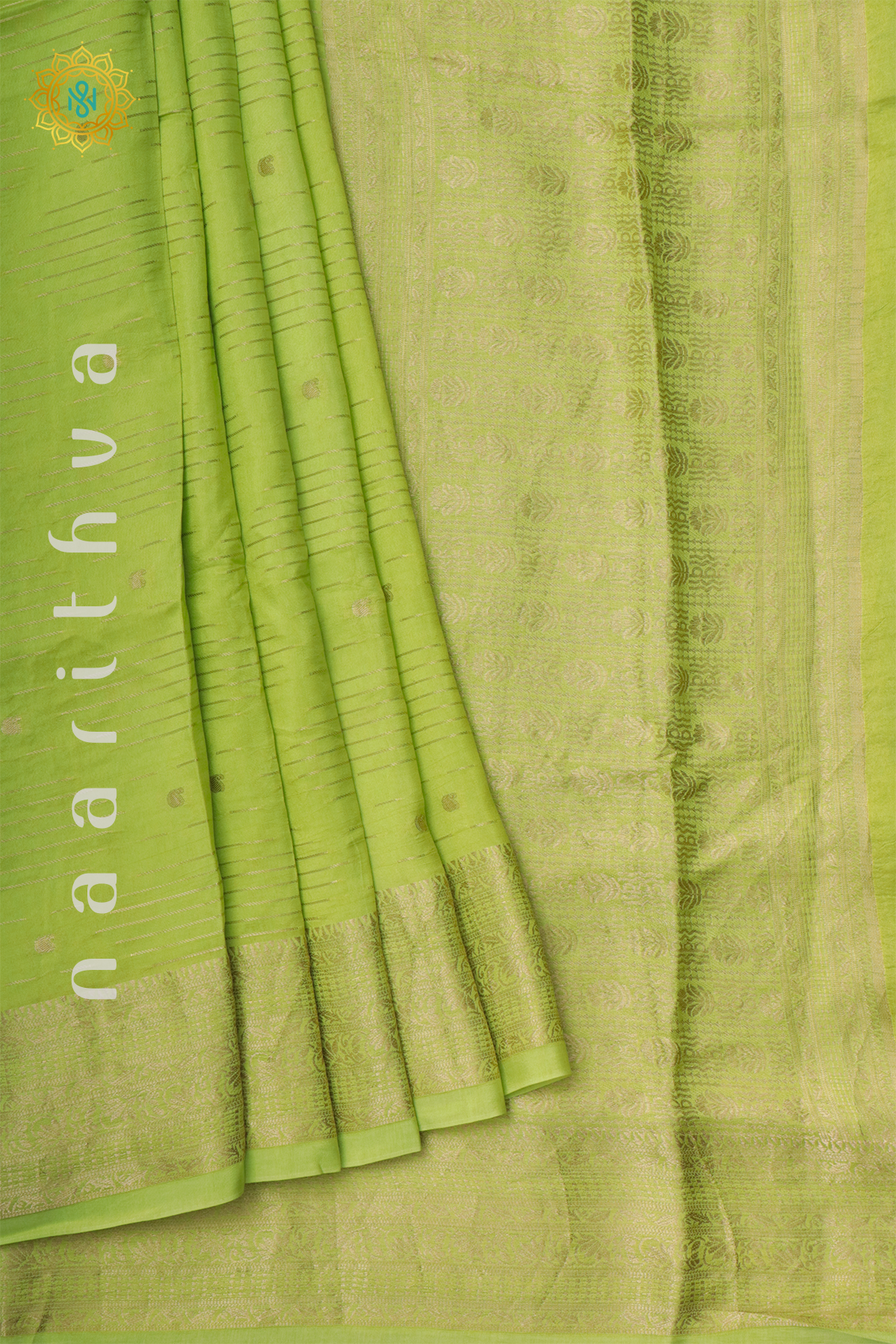 PARROT GREEN WITH BOTTLE GREEN - DOLA SILK