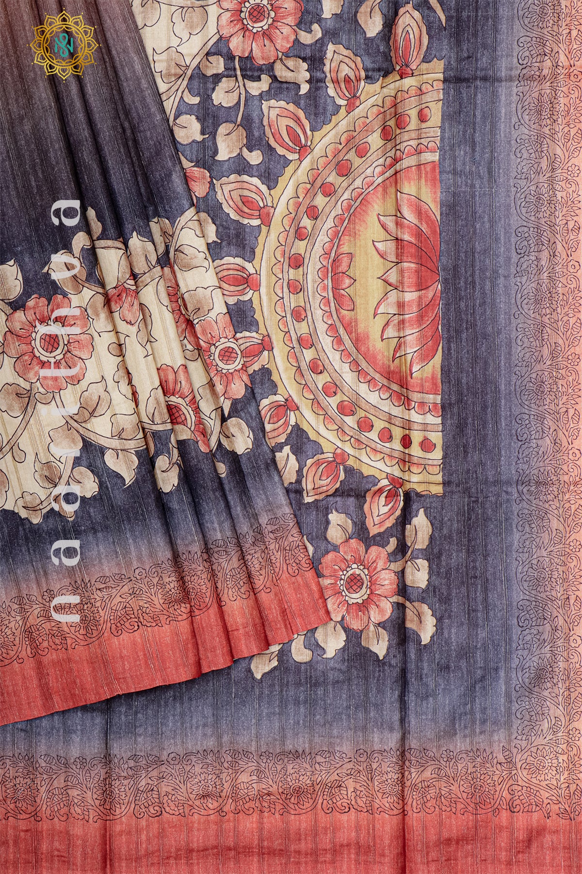 GREYISH BLUE WITH RED - KOTHA TUSSAR